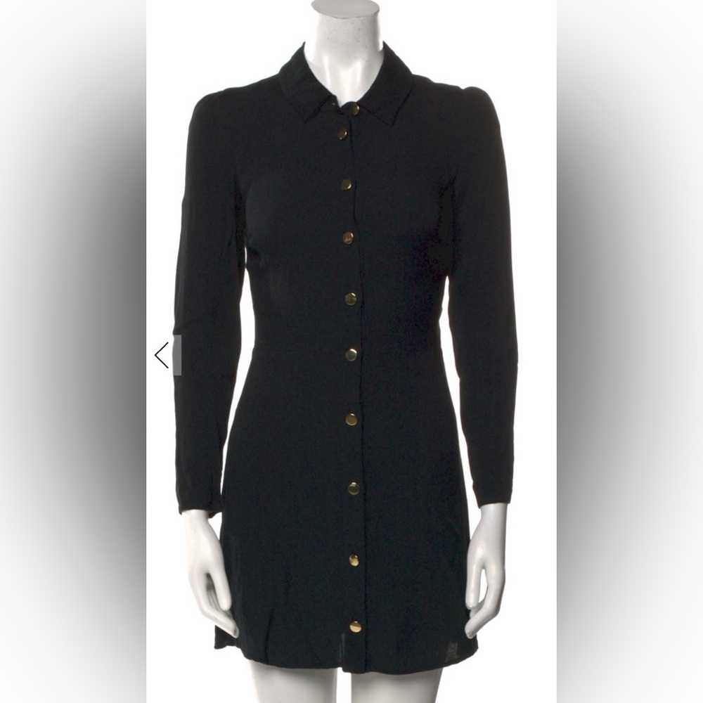 Reformation Black Button-Up Dress